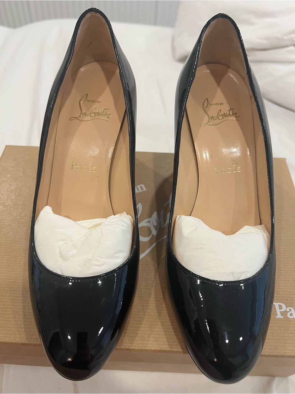 Christian Louboutin Mistica  Patent Leather Round-Toe Pumps